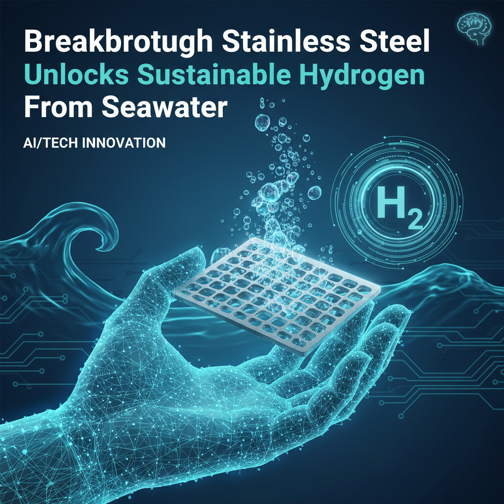 Breakthrough Stainless Steel Unlocks Sustainable Hydrogen Production from Seawater